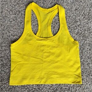 Cropped yellow lululemon swiftly tank top